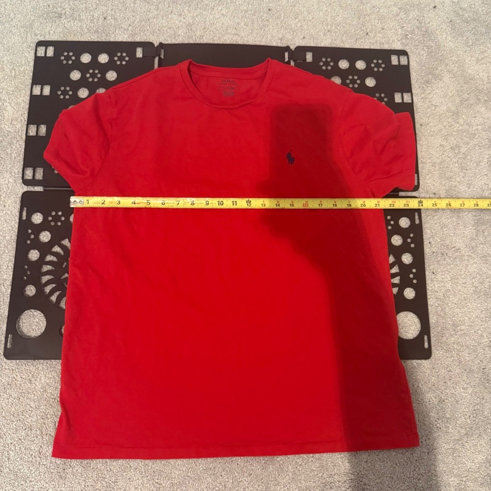 Polo Ralph Lauren Mens Red Crewneck Short Sleeve T-Shirt Pony Logo Large 0919 - Picture 8 of 9